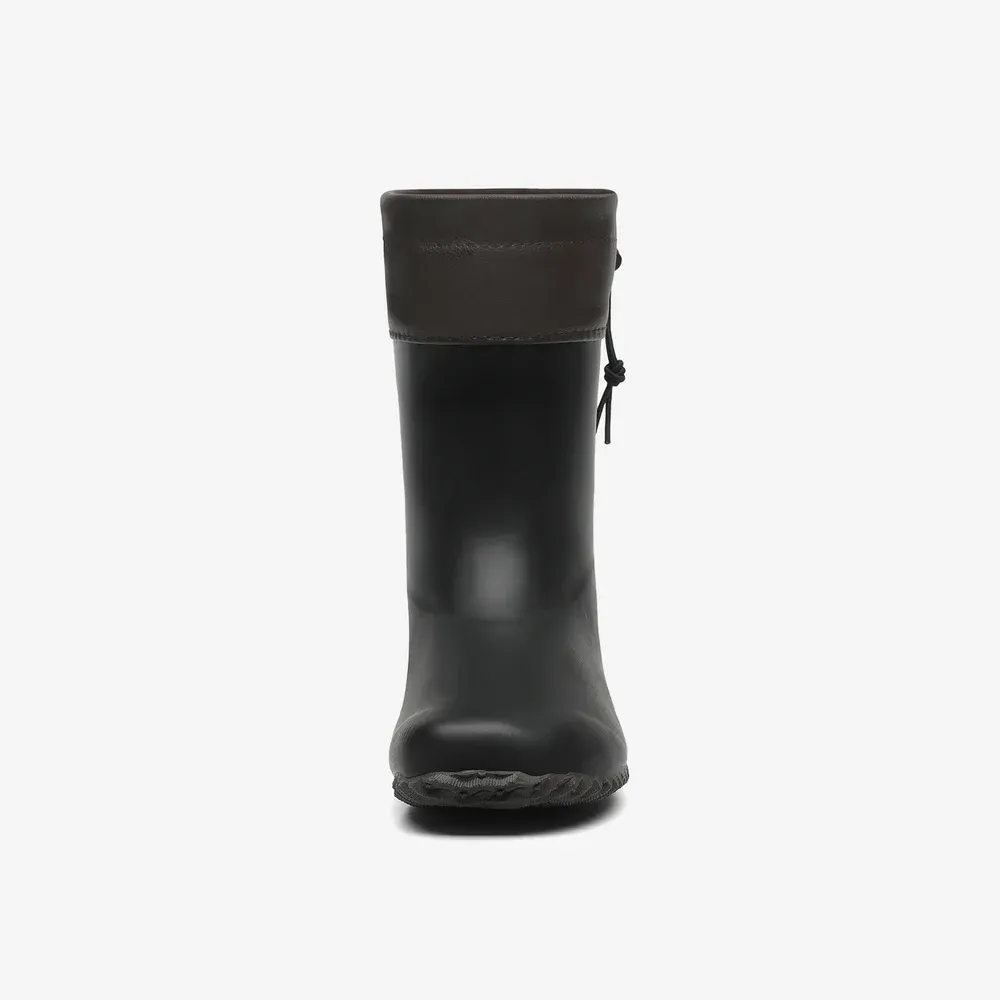 Seitenansicht des Saguaro Brisk II Black – flexibler Barfuß-Gummistiefel für Erwachsene.