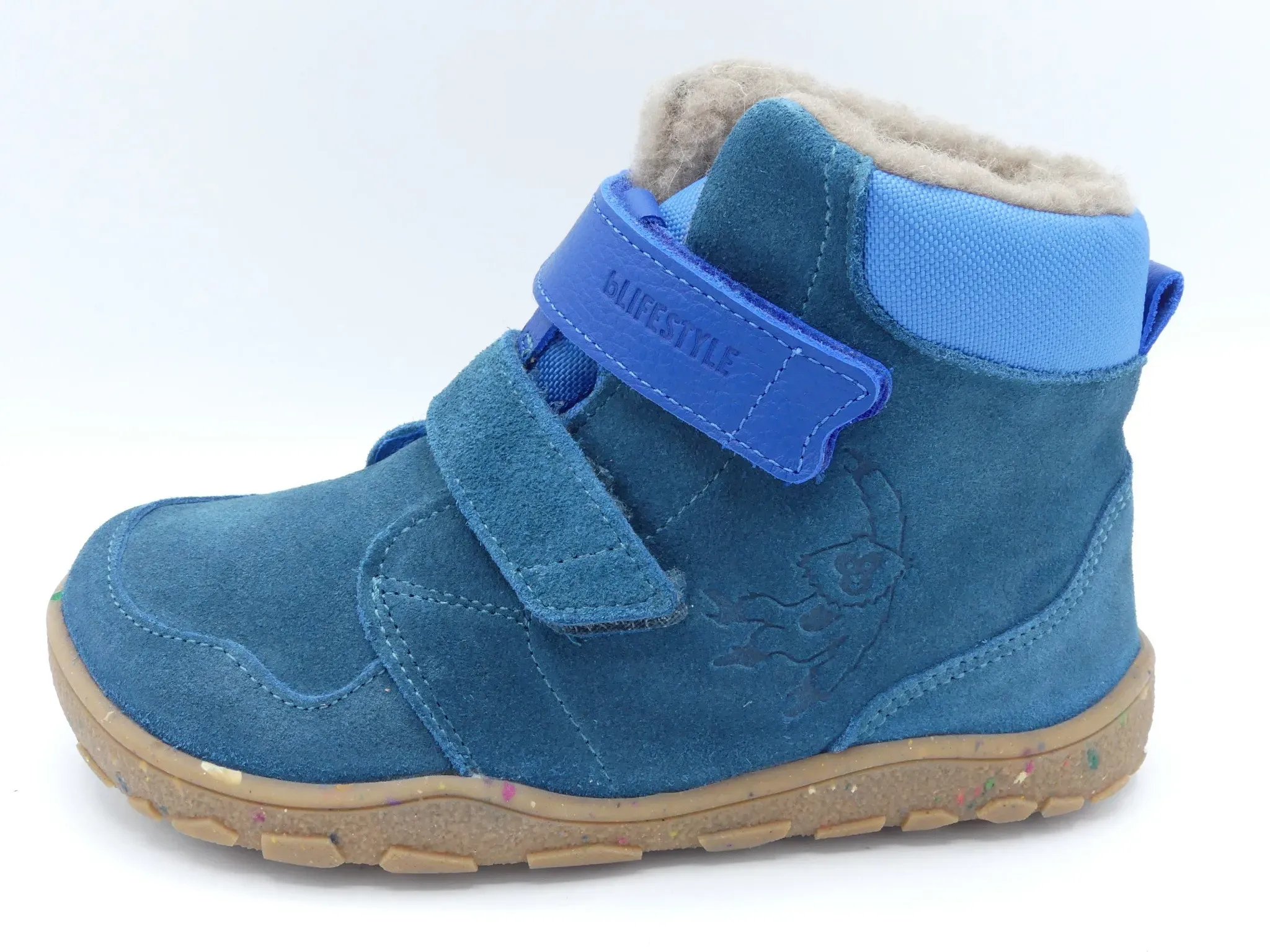 Kinder-Barfußschuh bLIFESTYLE gibbonSTYLE TEX Petrol – Paaransicht schräg