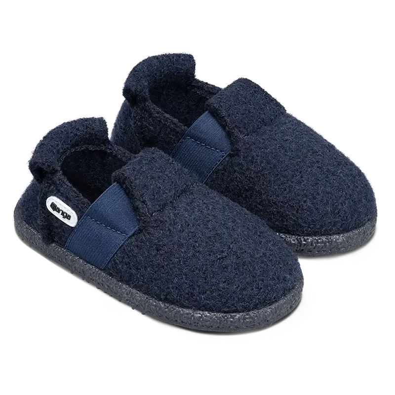 NANGA Mountain 2.0 Kinder-Hausschuh – Ansicht von oben, Zehenbox erkennbar