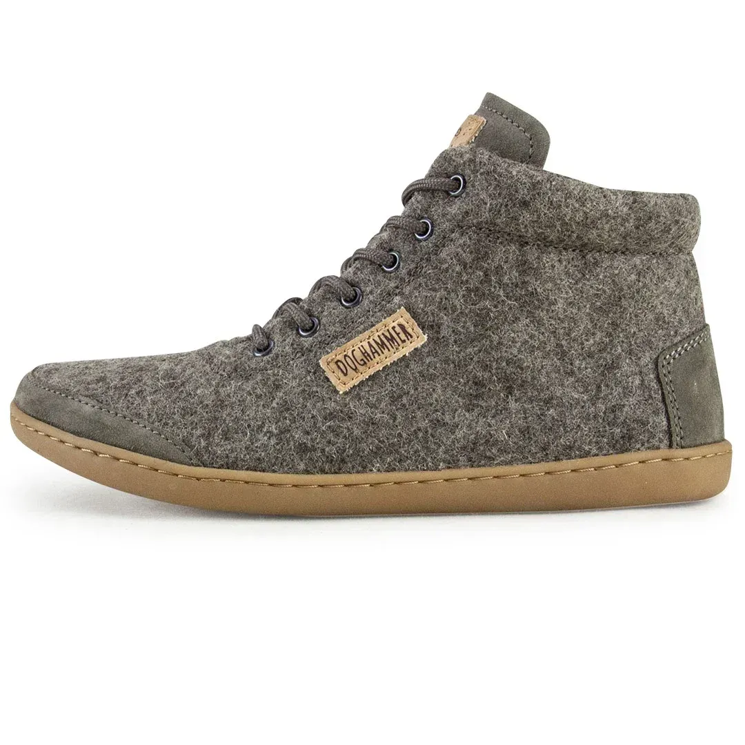 Doghammer Terrar Wool High Barfußschuh in Grau, Seitenansicht