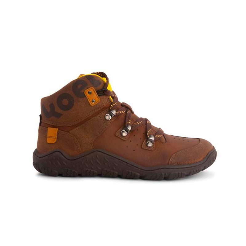 KOEL ROBO Merino Chocolate – Herren Barfuß-Boot aus Leder, Außenansicht mit profilierter Sohle