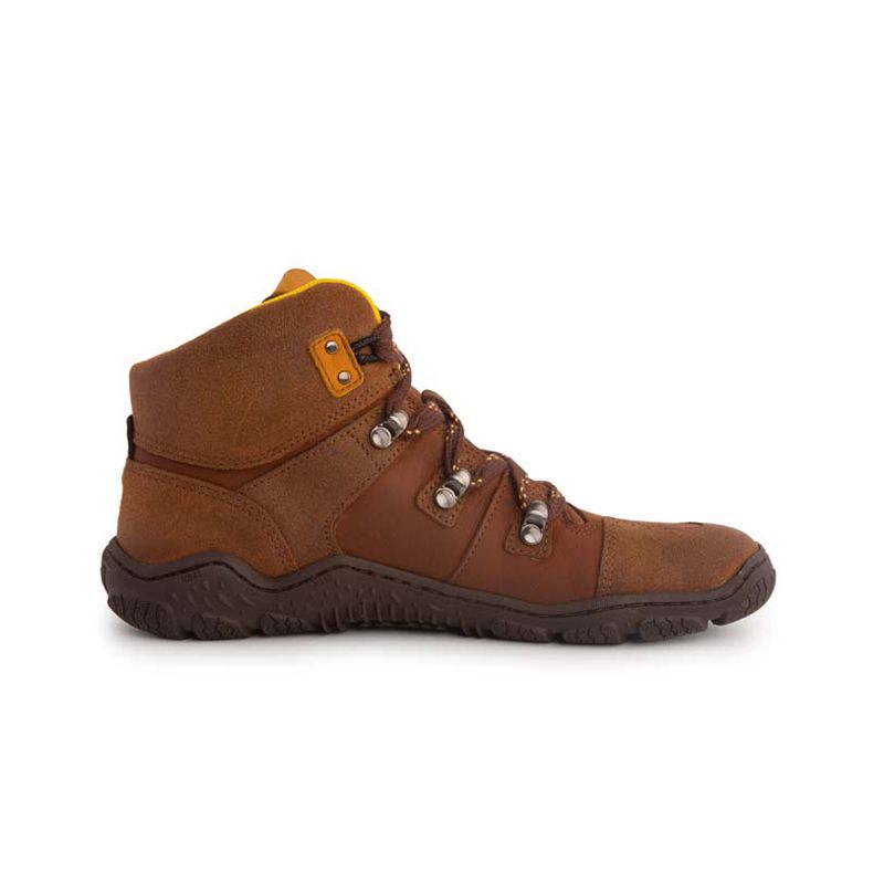KOEL ROBO Merino Chocolate – Herren Barfuß-Boot aus Leder, Außenansicht mit profilierter Sohle