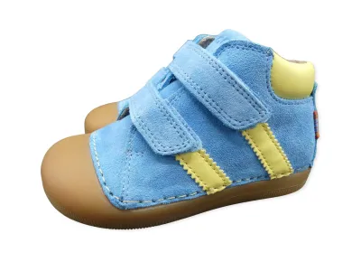 KOEL | Crawl Austin Merino | cyan KOEL Crawl Austin Merino Lavendel bei Fräulein Barfuss: Lauflernschuh aus Wildleder mit Merinofutte…