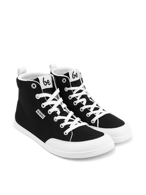 beLenka | Rebound High| black-white beLenka Rebound High black-white – veganer Barfußsneaker in Schwarz mit weisser Zehenkappe und Schn…