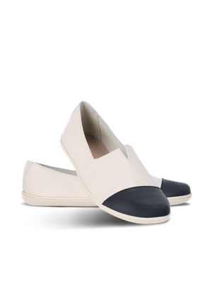 be Lenka Rosaluna Mokassin in Light Beige – eleganter Barfußschuh aus Glattleder mit schwarzer Zehe…