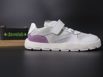 Develab Barfußsneaker mit Glitzer und lilafarbener Fersenkappe