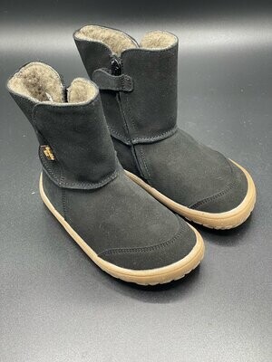 Froddo Barfuß Winterstiefel Wolle TEX Schwarz mit Reißverschluss