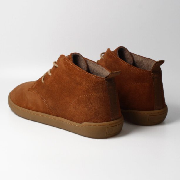 bLIFESTYLE classicSTYLE Haselnuss warme Barfußschuhe aus Veloursleder mit Wollvlies