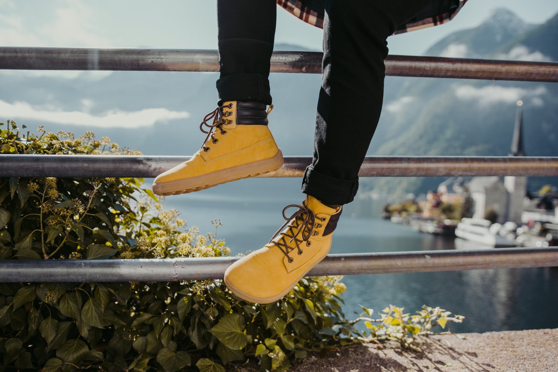 Be Lenka Nevada Lederboot Unisex-Barfußschuh aus Nubukleder - Paar Freisteller
