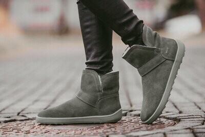 BeLenka Polaris - grey Be Lenka Polaris grey Damen Barfuß-Winterstiefel mit Schaffell - getragen im Alltag