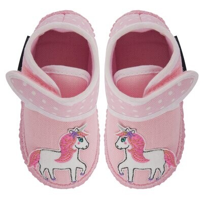 Nanga Nanga "kleines Einhorn" Hausschuhe Baumwolle mit Klett