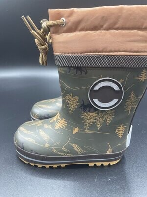 Mikk-Line Wellies Forest gefütterte Gummistiefel mit Wollfutter und Profilsohle