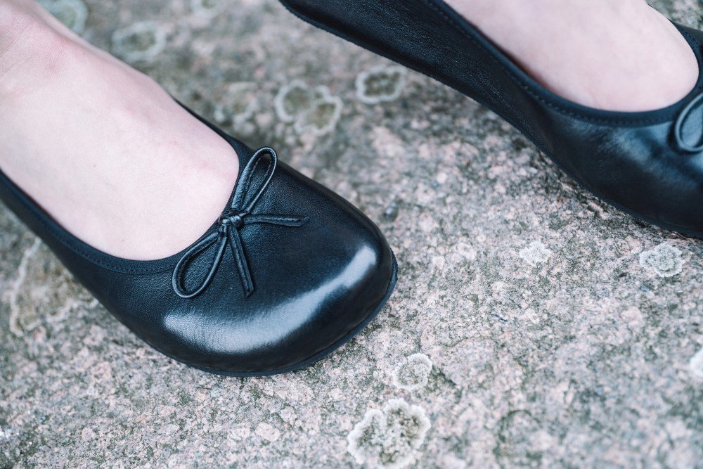 ZAQQ LOOQ Black Damen Barfuß-Ballerina aus Nappaleder