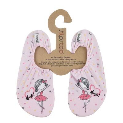 SlipStops Ballerina SlipStop Ballerina Kinder-Slipper mit flexiblem Stoff und Sonnenschutz am Fußrücken