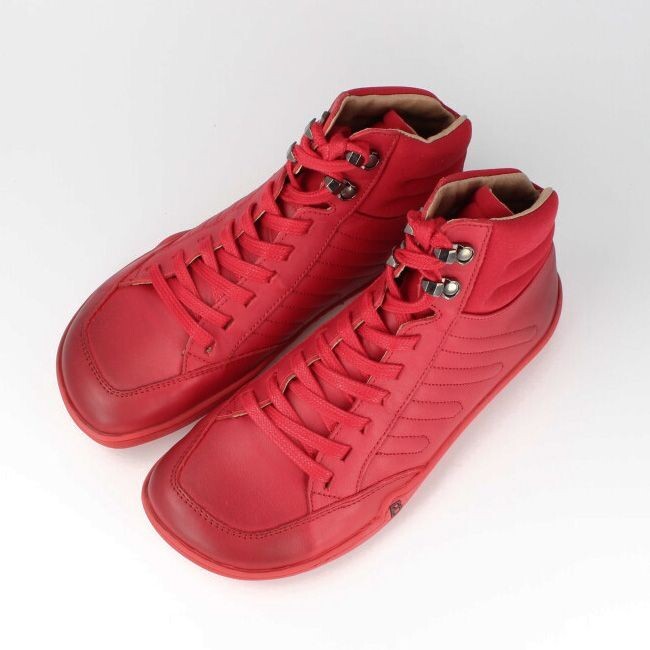 bLifestyle urbanSTYLE Nappa Red roter Barfußsneaker aus Leder für Damen und Herren