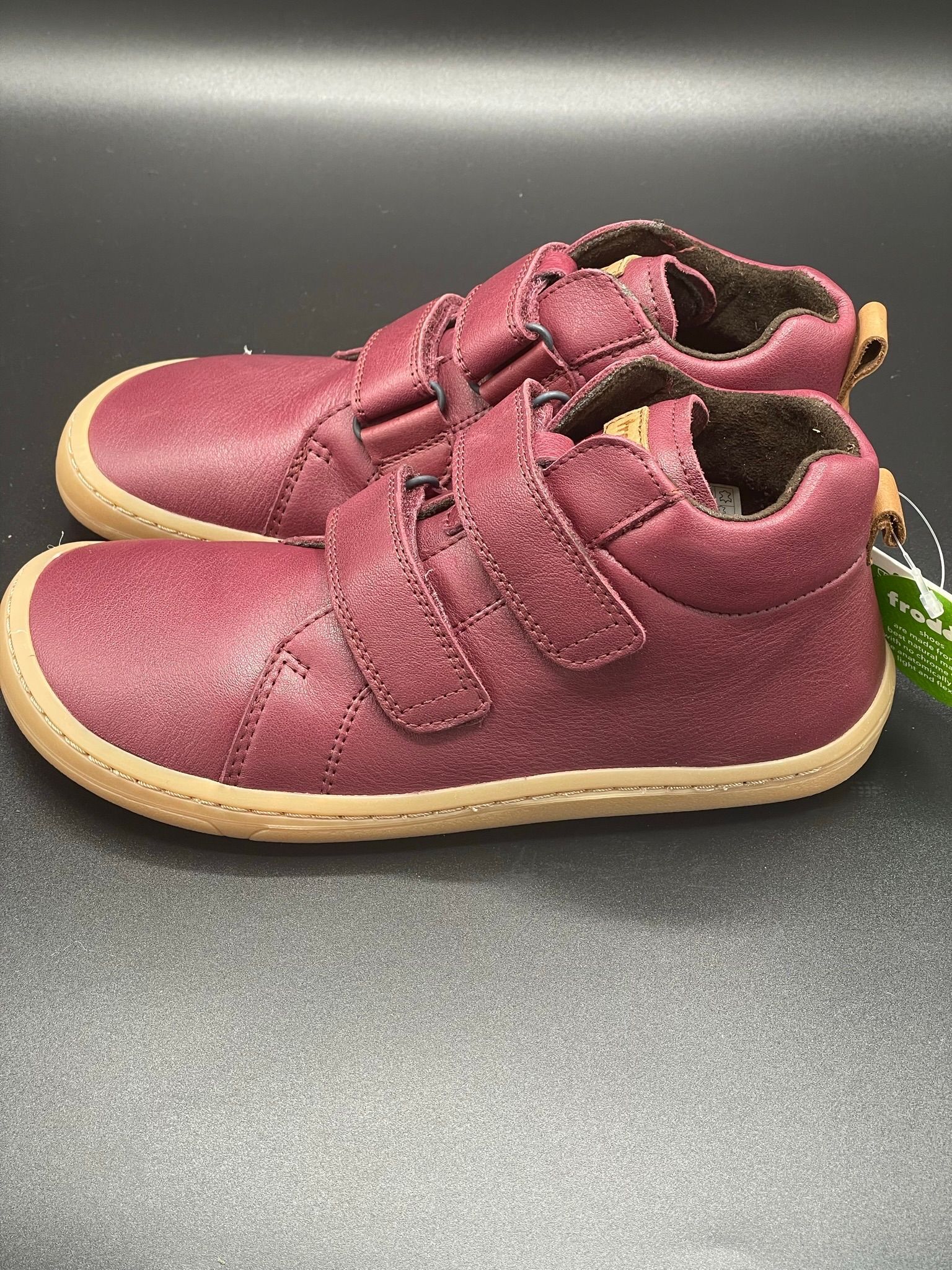 Froddo Barfußschuhe halbhoch Bordeaux aus Leder für Kinder im Alltag