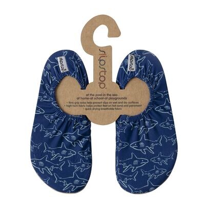 SlipStops Bullshark Blau SlipStop Bullshark Blau Kinder-Badeschuhe und Turnschläppchen für Kita und Urlaub