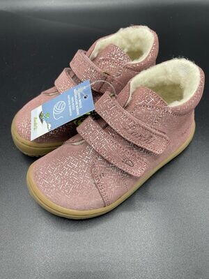 Lurchi Lurchi Nelio Barefoot Rosa Fantasia Kinder-Winterbarfußschuh mit Klettverschluss