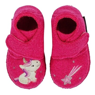 Nanga Hausschuhe Schurwolle Nanga little Unicorn Hausschuh mit Einhorn-Motiv für warme Kinderfüße