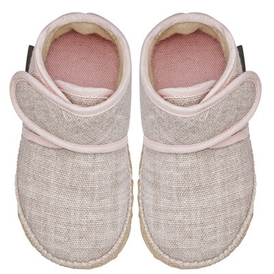 Nanga Baumwollhausschuh mit Klett Nanga Hedy rose Kinder-Hausschuhe mit Klettverschluss aus Biobaumwolle