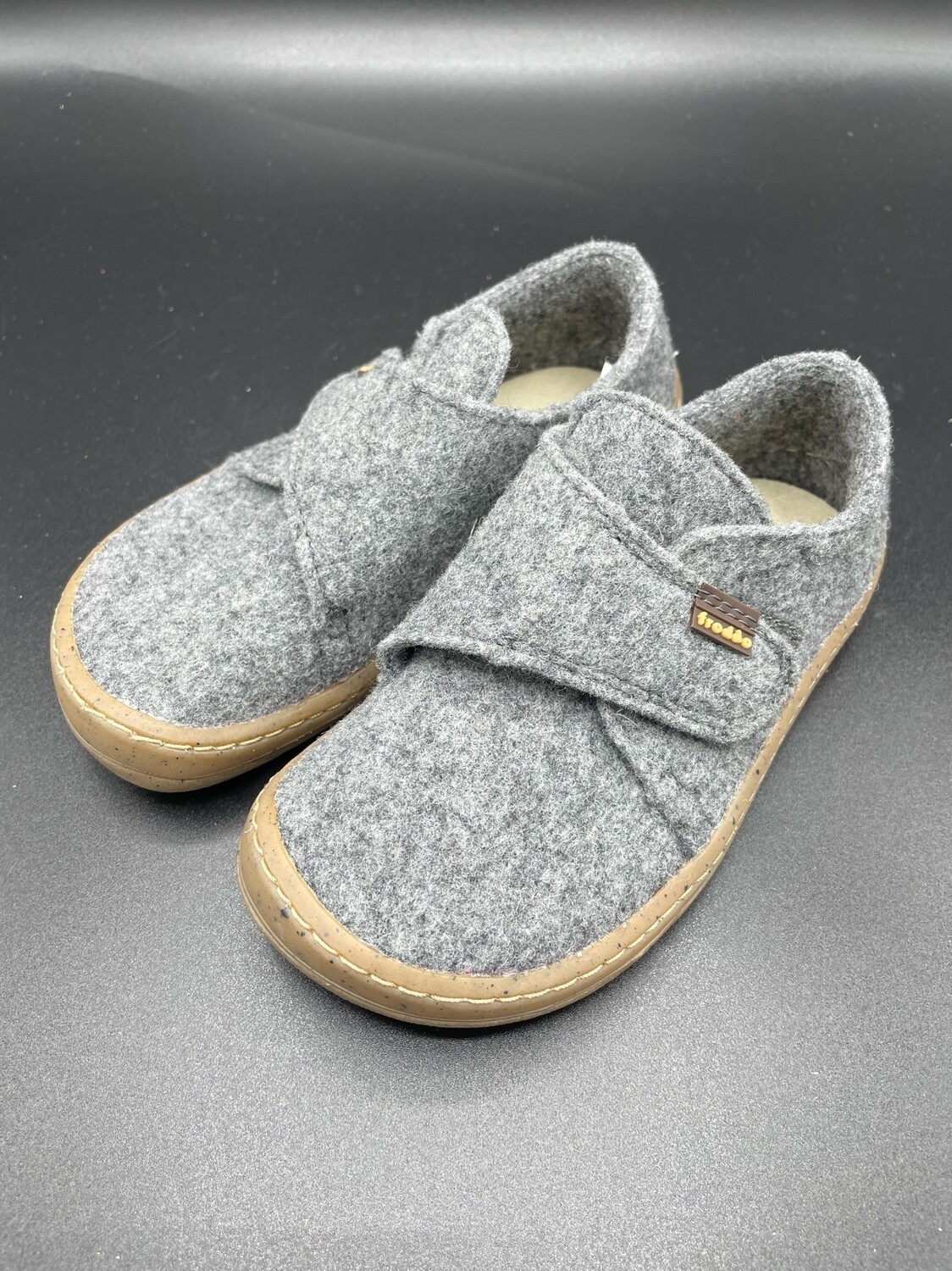 Froddo Barefoot Wooly Kinder Barfuß-Hausschuhe grau Froddo Wooly Grau Barfuß Hausschuhe Kinder Wollfilz