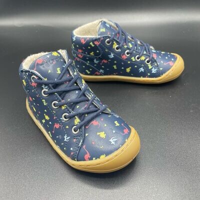 Telyoh Lauflernschuh Dino – Leder & Fleece für Kinderfüße Telyoh Lauflernschuh Dino aus Leder mit Fleecefutter für Kinder