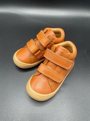 Telyoh - Lauflerner Klettverschluss- Cognac Telyoh Lauflerner Cognac Kinder-Barfußschuh aus Leder mit Klettverschluss