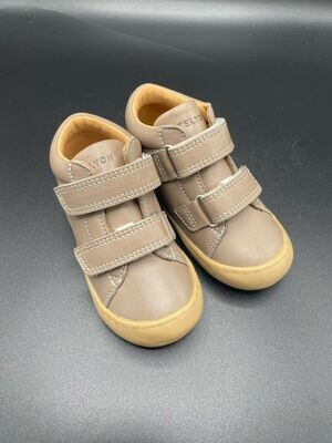 Telyoh Barfußschuh Taupe Grey Kinder-Lauflerner mit Klettverschluss