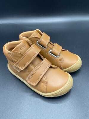 Telyoh ~ Barfußschuhe ~ Nappa - Cognac Telyoh Barfußschuh Nappa Cognac aus Leder mit Klettverschluss für Kinder