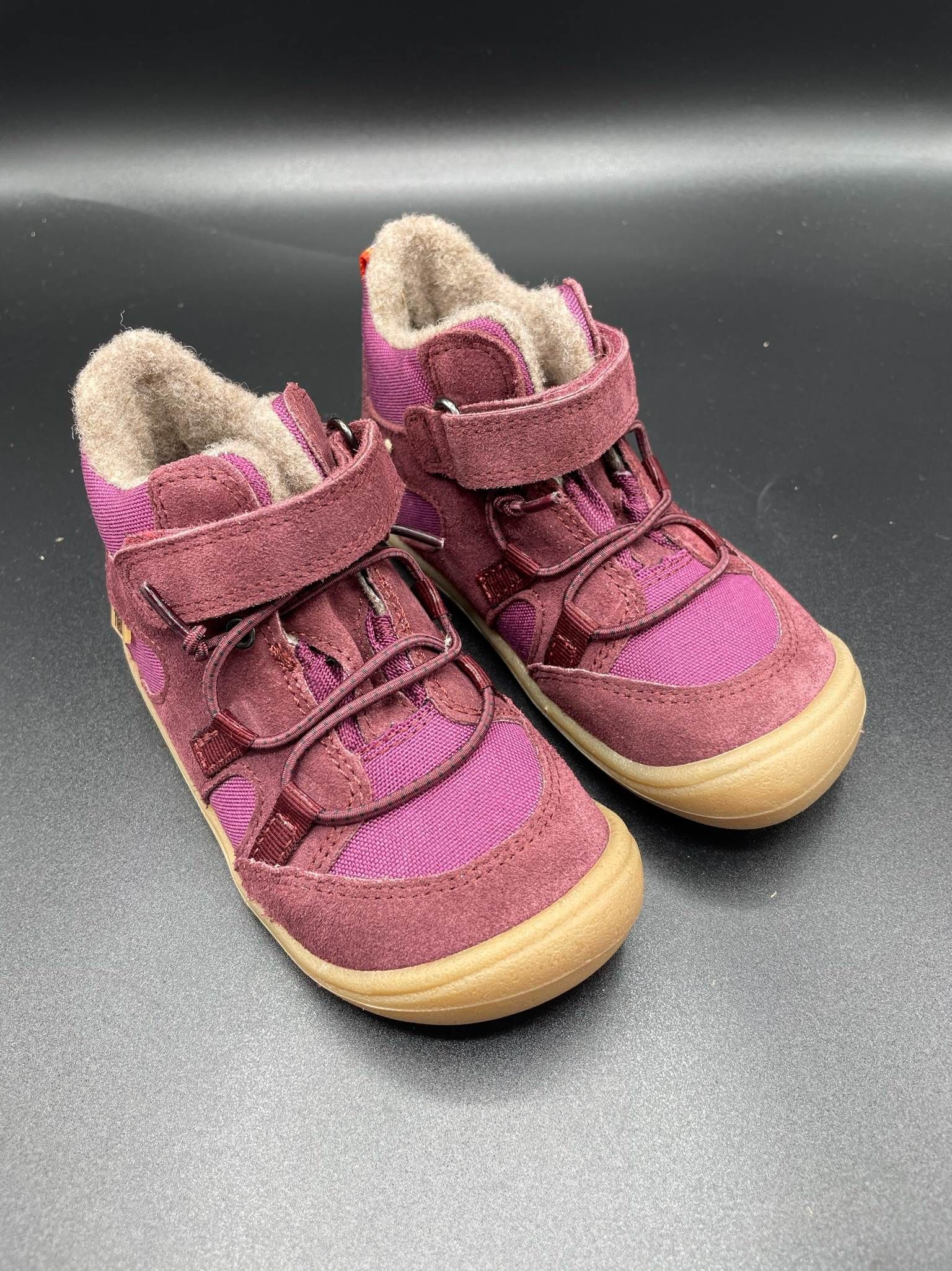 KOEL BEAU bordeaux Winter-Barfußschuhe für kleine Kinder