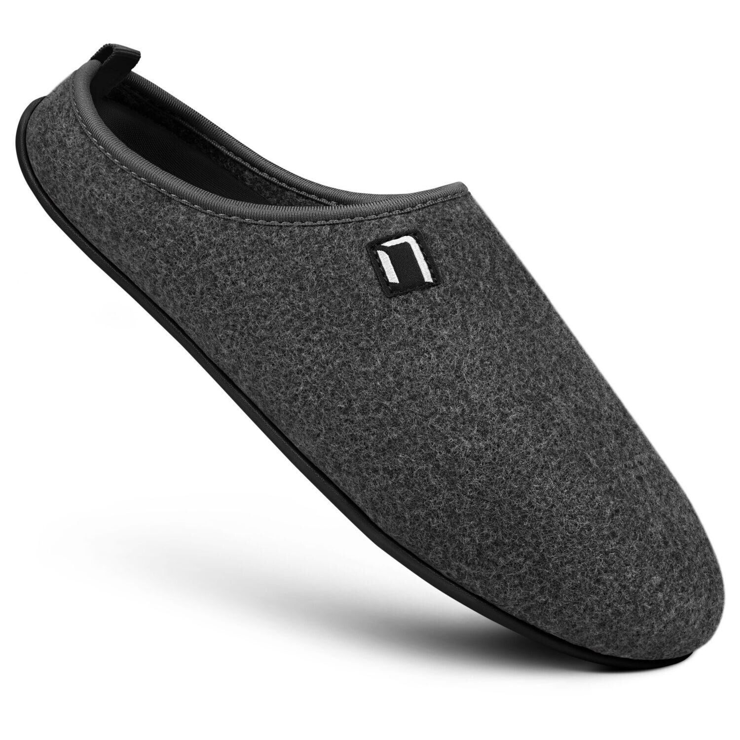 Nanga Wool Slipper schwarz warme Herren-Hausschuhe für Zuhause