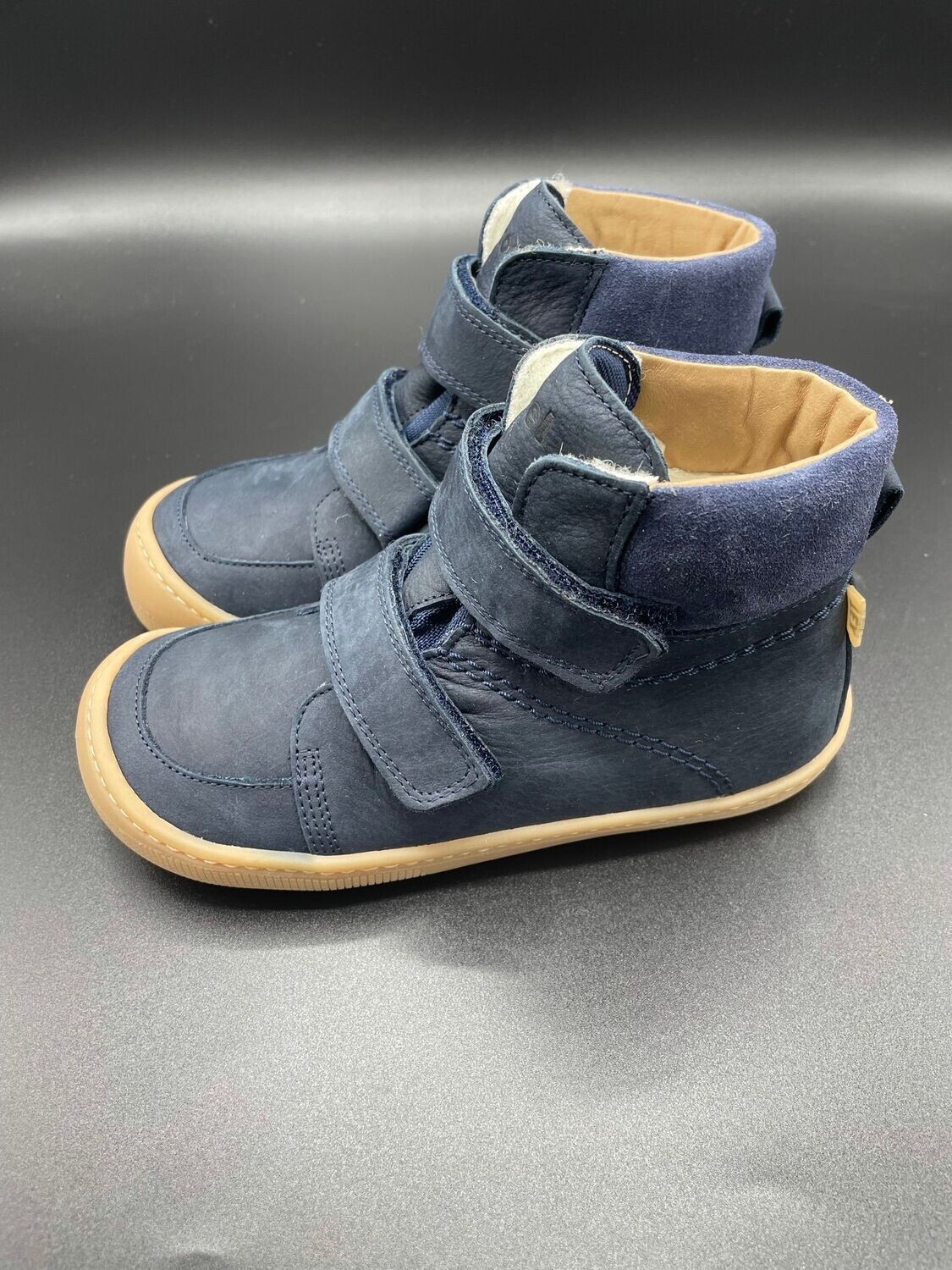 KOEL DARK navy warme Winter-Barfußschuhe für Kinder