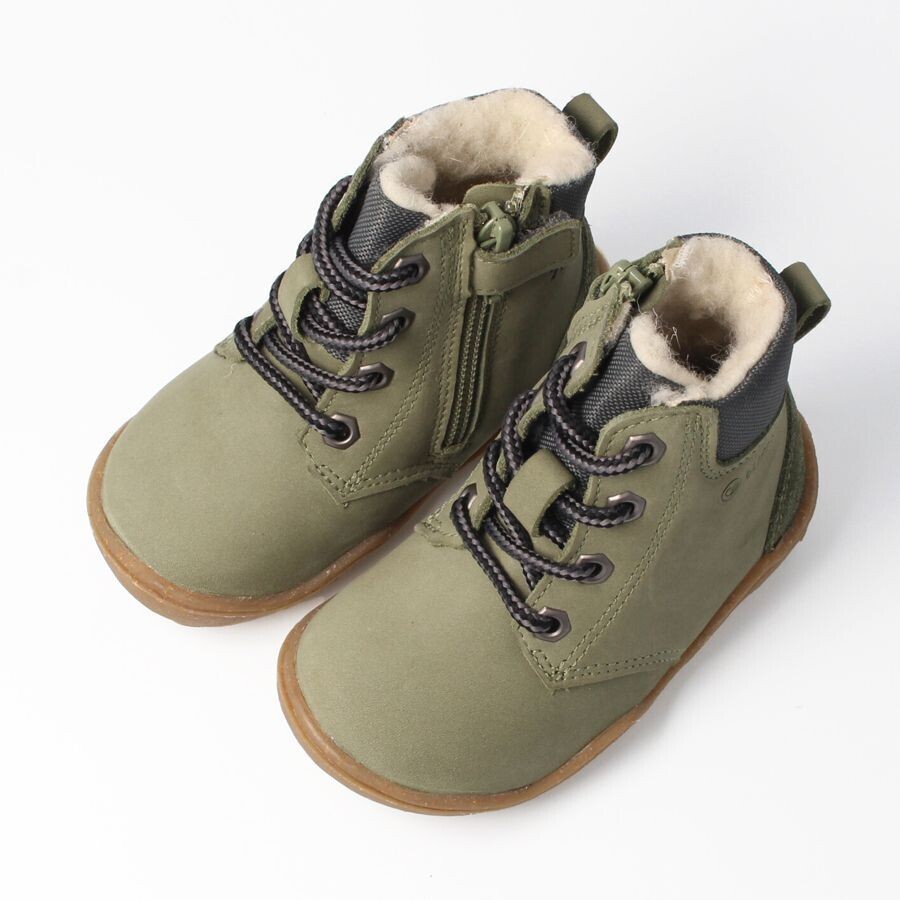 bLifestyle BARIBAL olive warme Winter-Barfußschuhe für Kinder