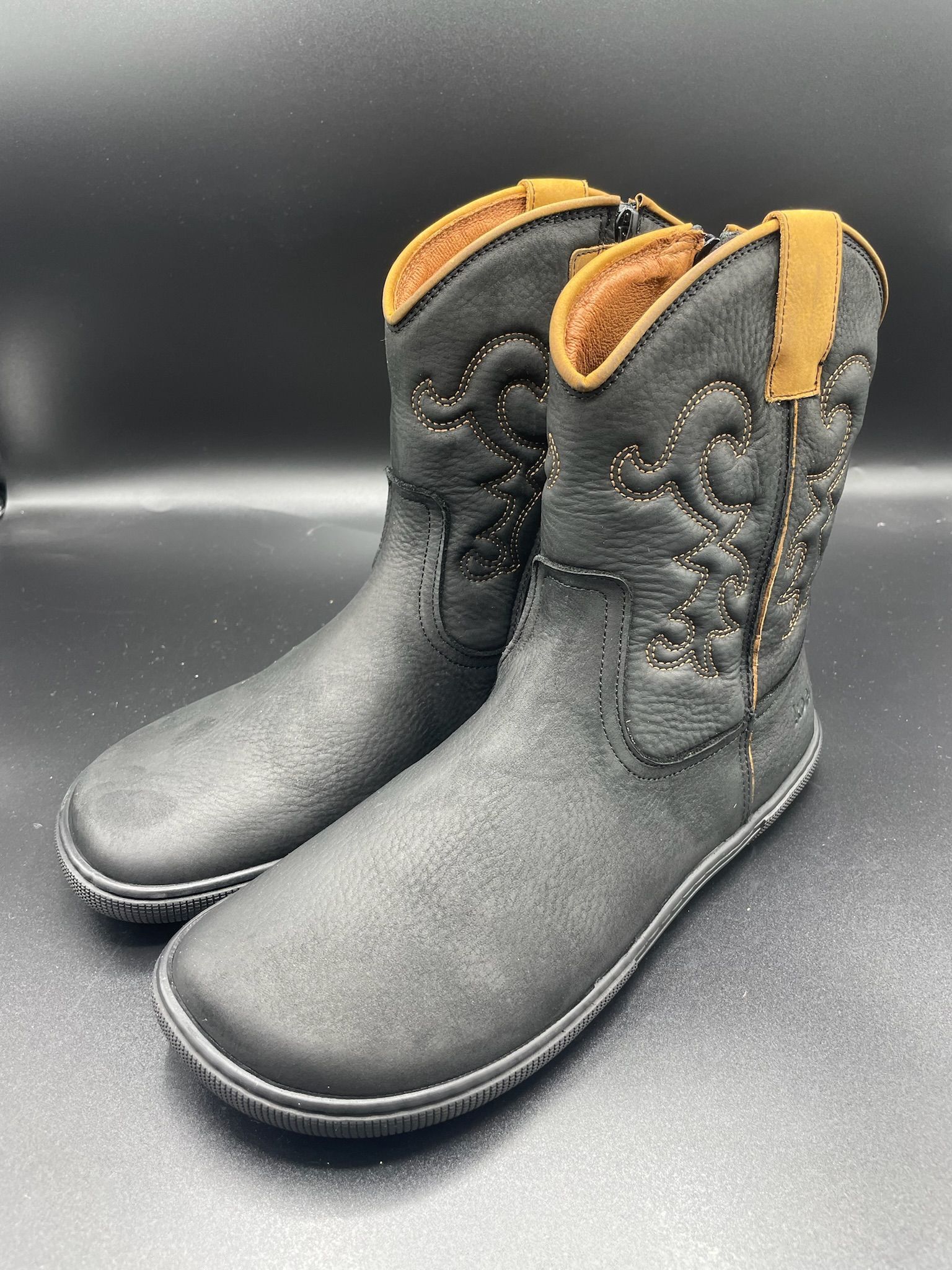 KOEL Frances black cognac Western-Barfußstiefelette
