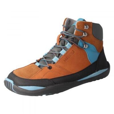 bLIFESTYLE mountainSTYLE Haselnuss Barfuß Wanderschuhe aus Leder mit TEX Membran und griffiger Sohle