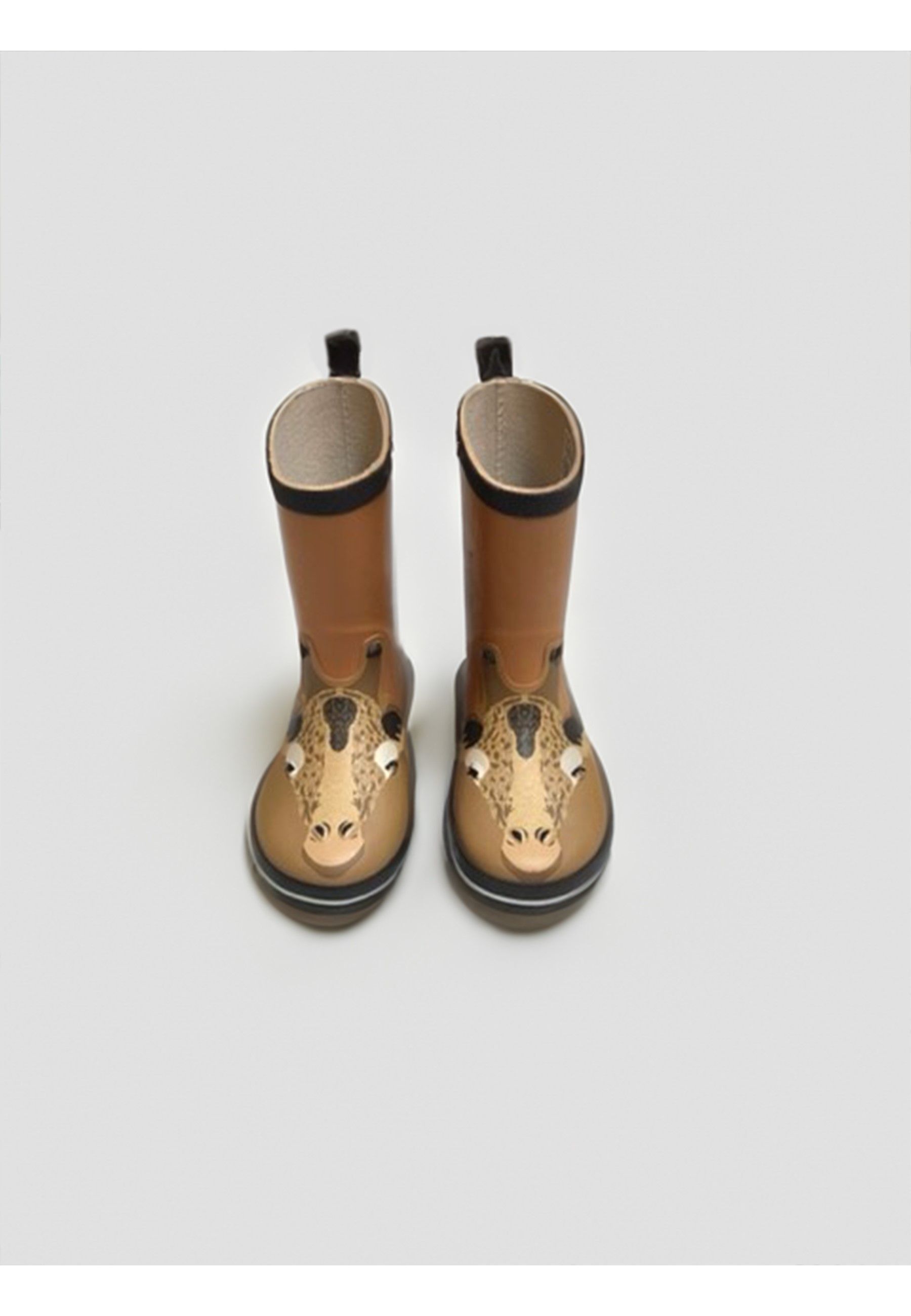 Mikk-Line 3D Brown Sugar Gummistiefel mit Giraffe für Kinder
