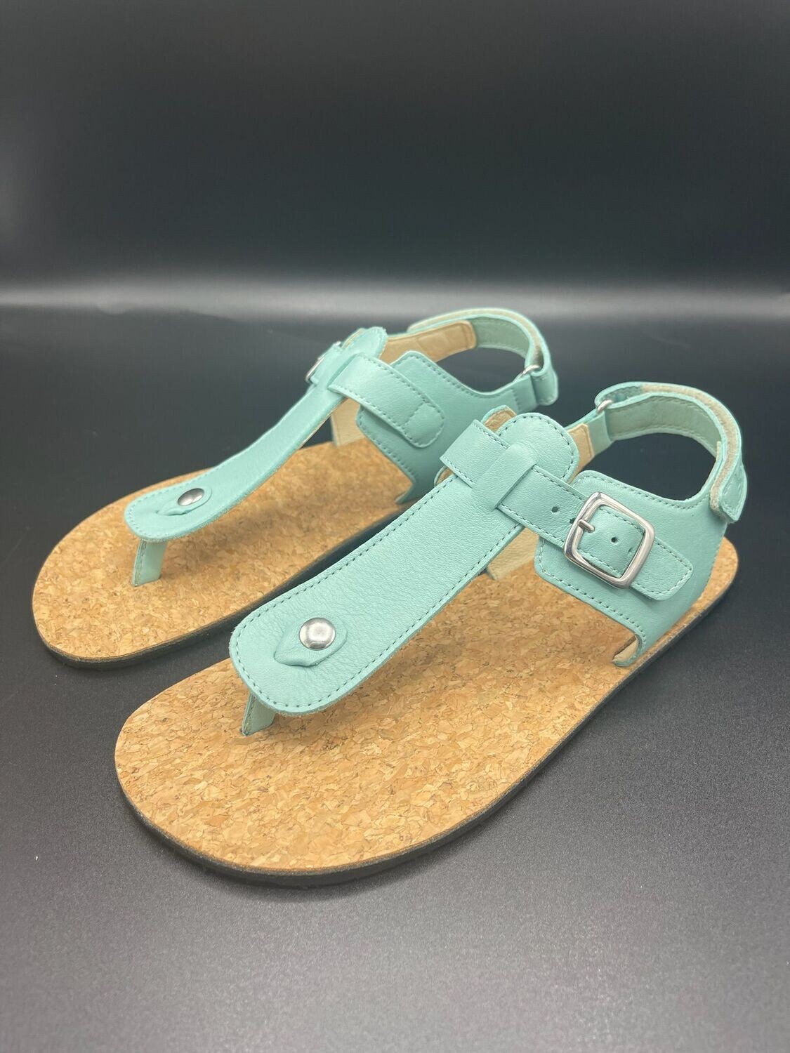 KOEL ABRIANA – Barfußsandale aus Leder für Kinder – Aqua