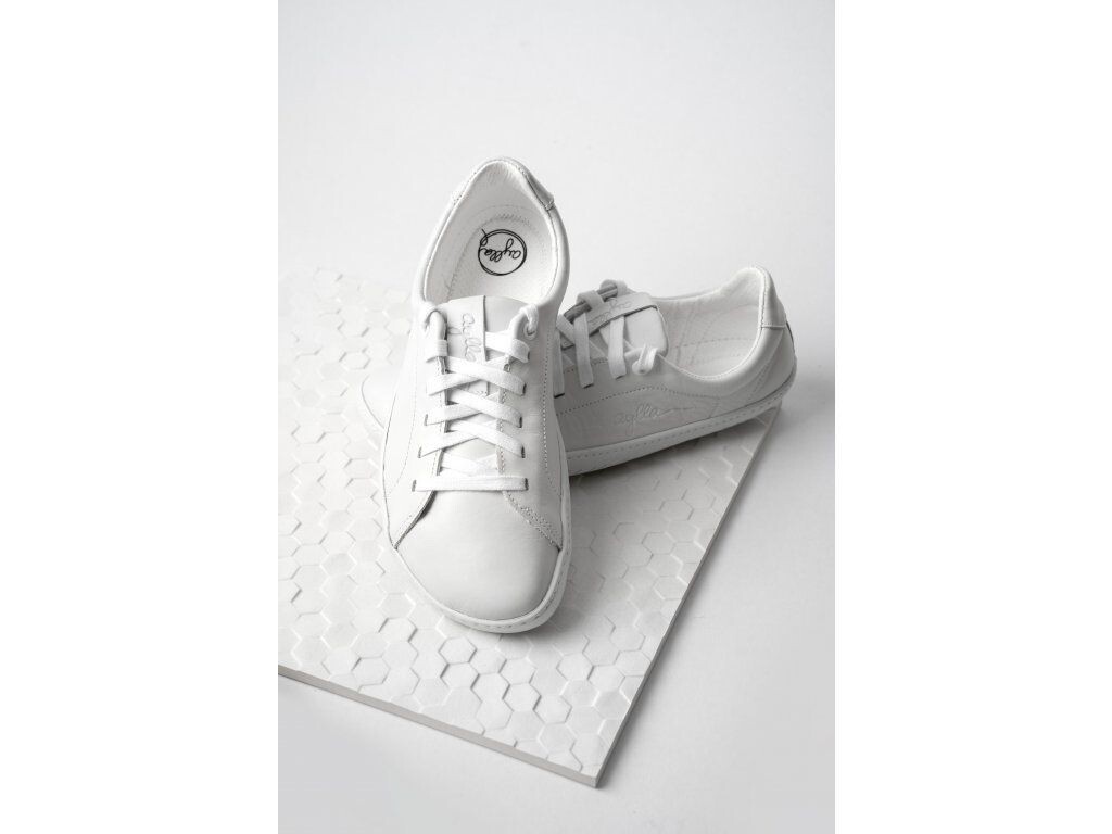 Aylla Keck Men White weißer Leder-Barfußsneaker für Herren