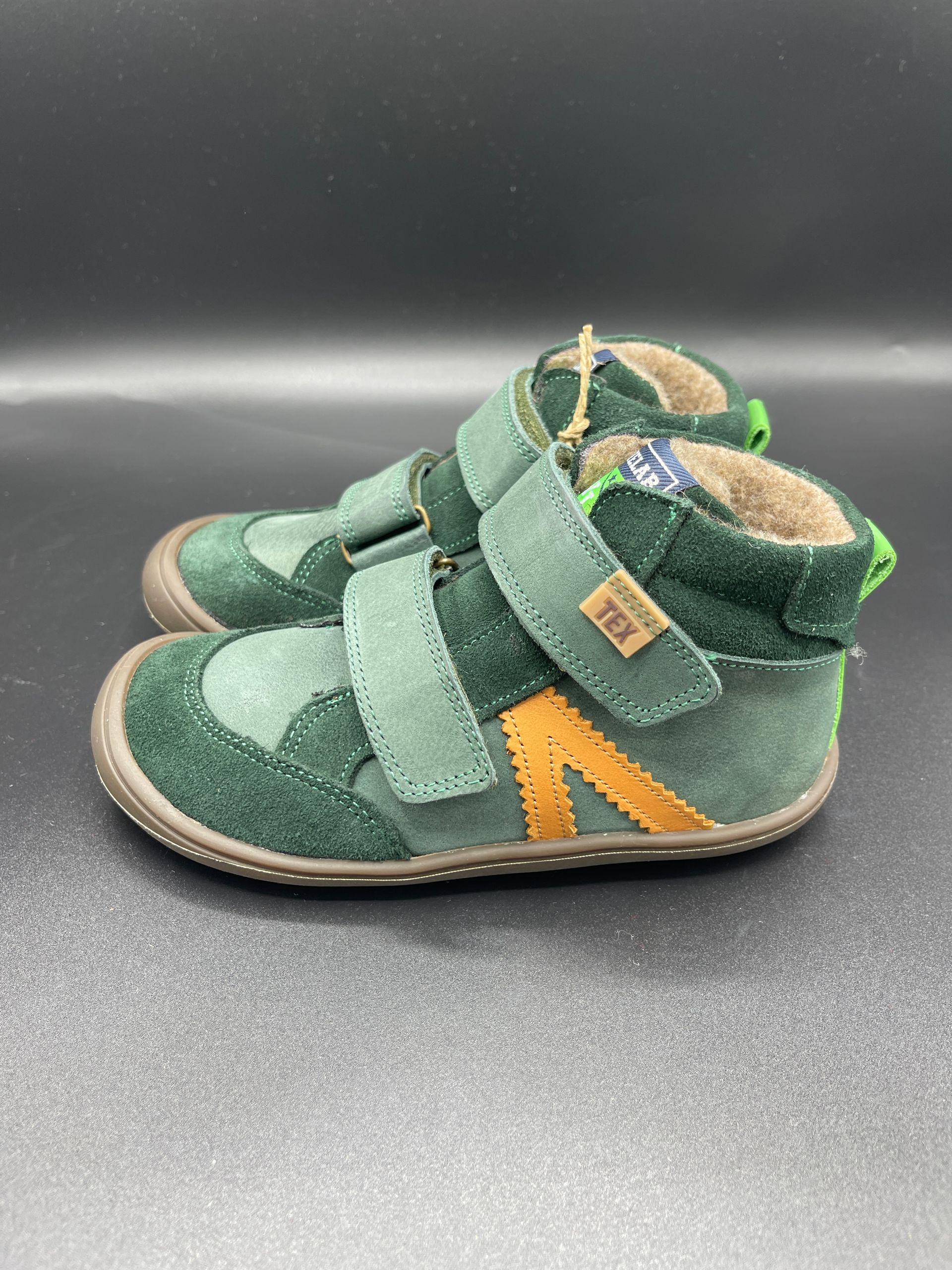 develab | Midcut  fleece TEX | Forest gruen – Barfuß-Winterschuhe