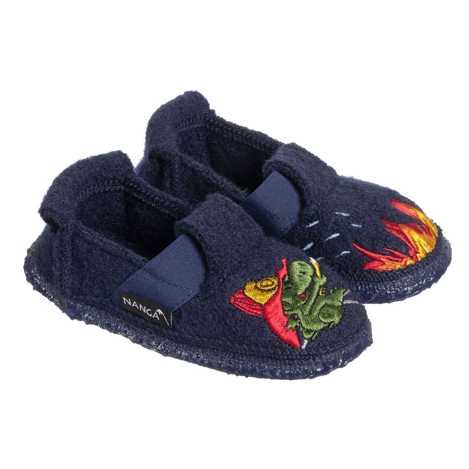 Nanga | Hausschuhe Schurwolle | little Fireman – blau – Barfuß-Hausschuhe