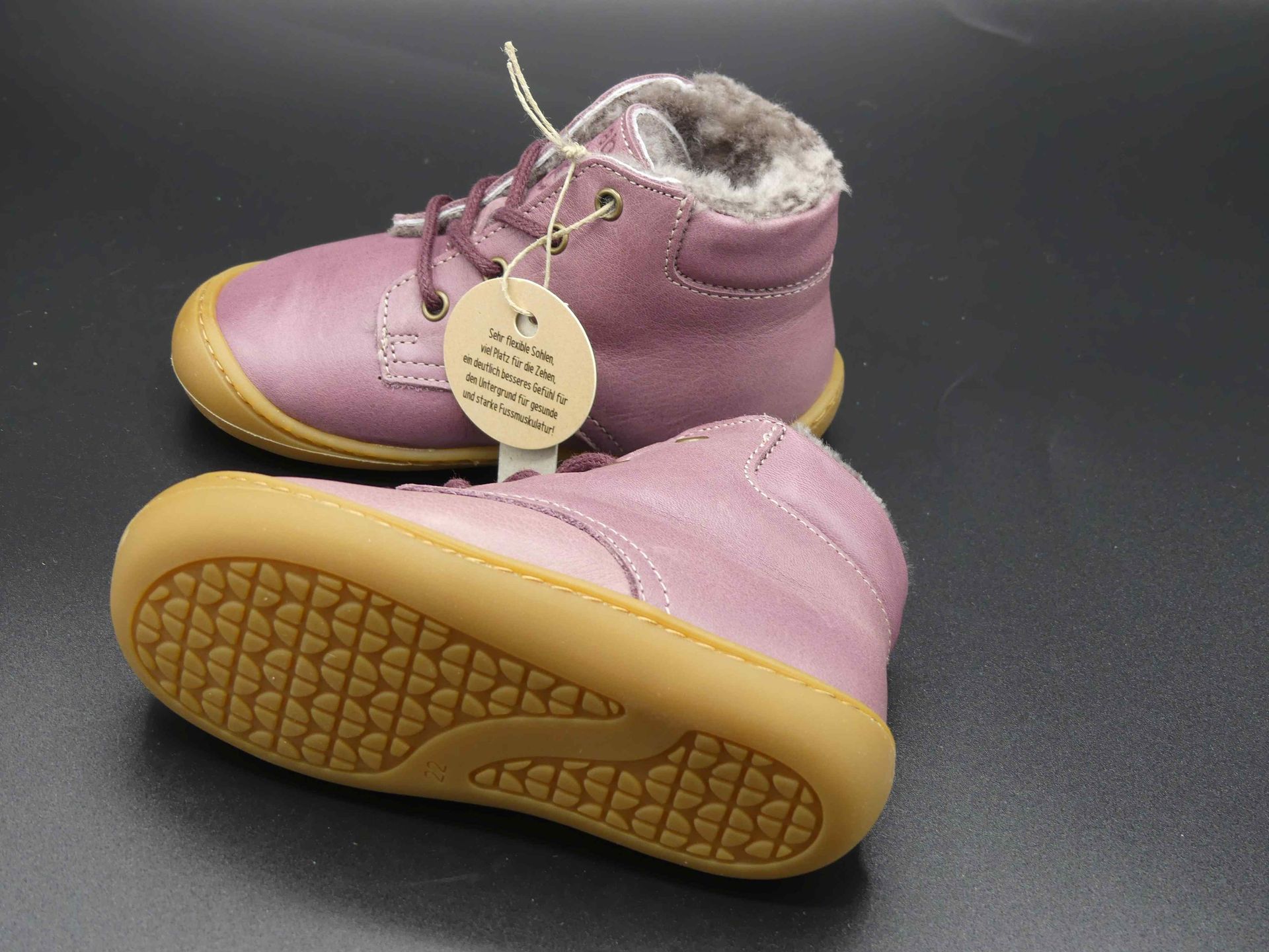Develab Altrosa warme Lauflernschuhe Mädchen mit Lammwolle