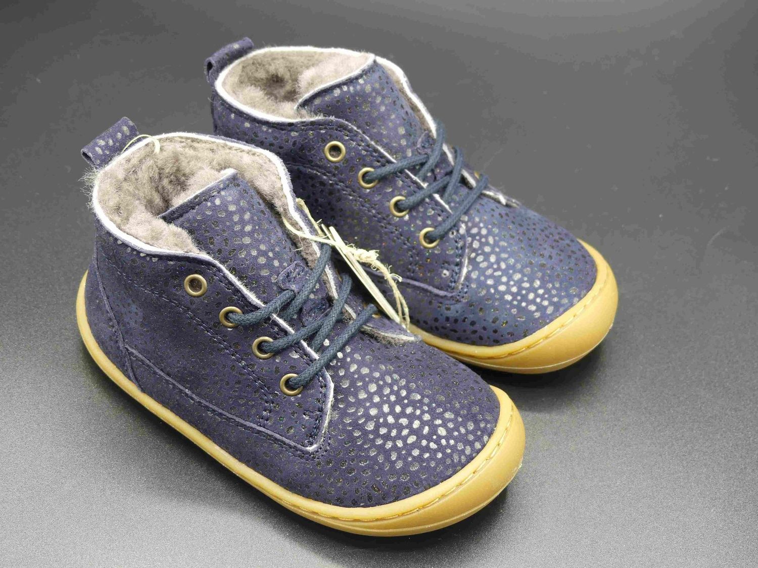 develab Barefoot Navy Fantasy Lauflernschuhe Kinder Winter