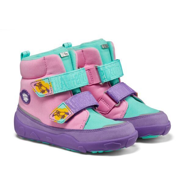 Affenzahn | Winterstiefel VEGAN Comfy | Kreativ Tukan – tuerkis, rosa, lila – Barfuß-Winterschuhe