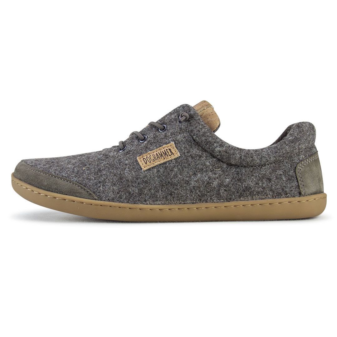 Doghammer Local Wool Terrar Greyish Barfußschuh aus Loden