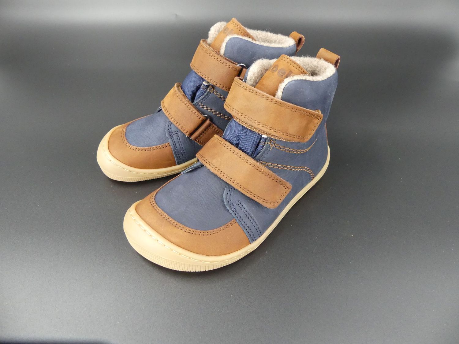 KOEL Karo W Tex Felt Navy Brown Winter Barfußschuhe Jungen