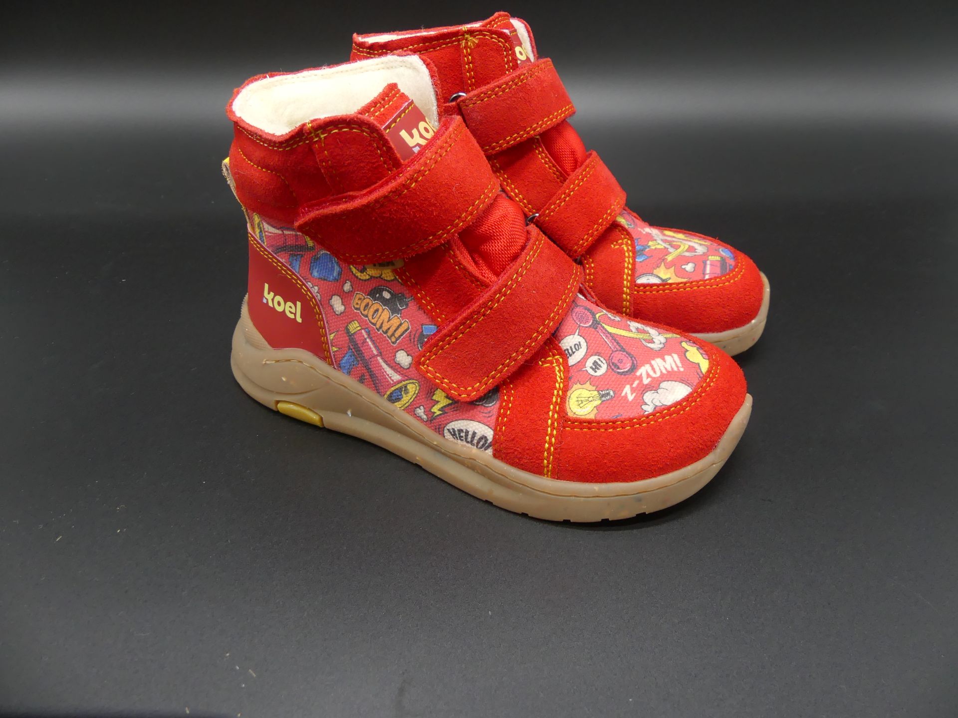 KOEL Silas Tex Print Red Winter-Barfußschuh für Kinder
mit coolen Prints