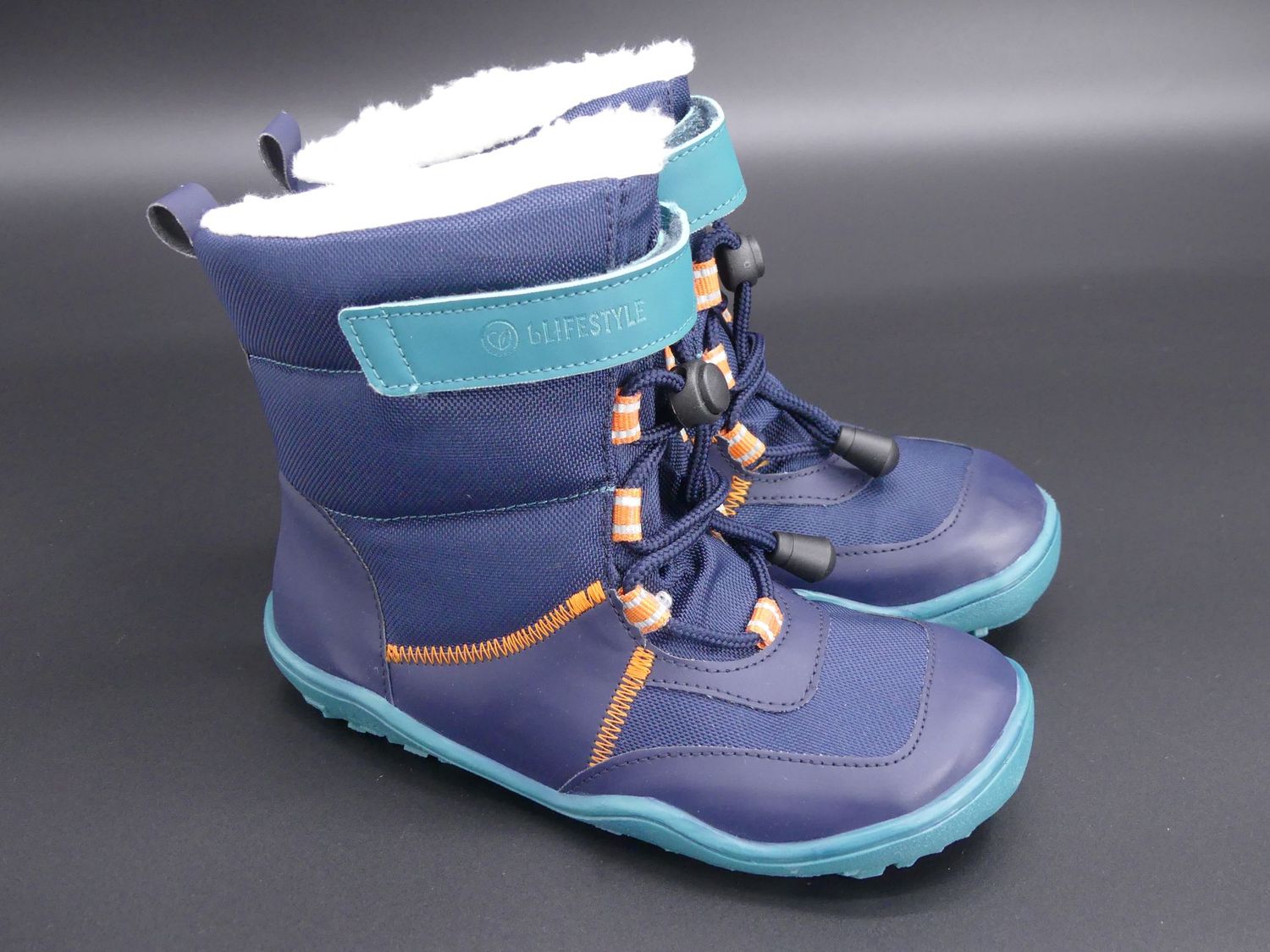bLifestyle | Monodon Tex | marine – blau, tuerkis – Barfuß-Winterschuhe