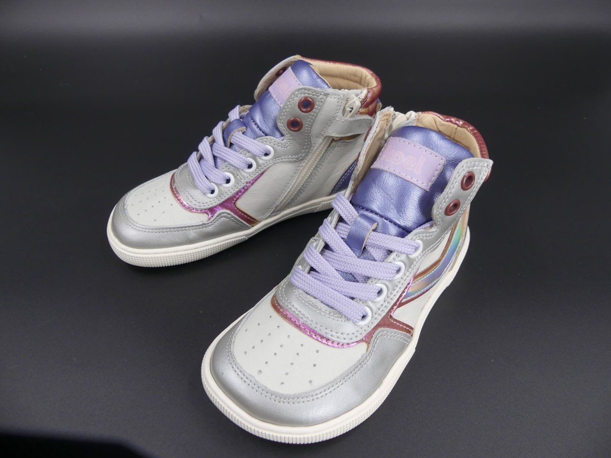 KOEL Danish Metallic Silver High-Cut Barfußsneaker Mädchen Damen für Schule Alltag Übergang