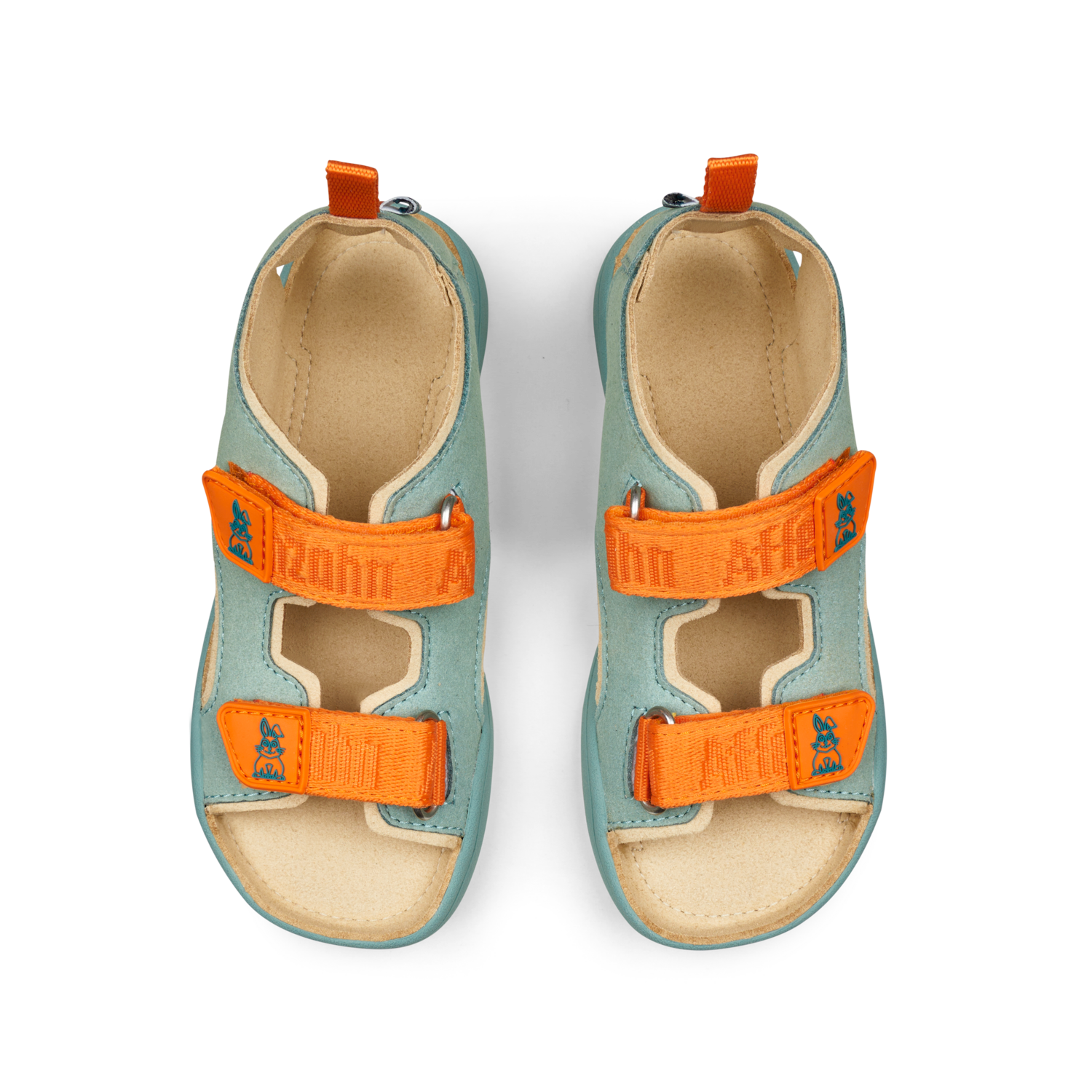 Affenzahn Airy Hase Barfußsandalen Kinder vegan in schräger Paaransicht mit offenem Design und Klettverschluss