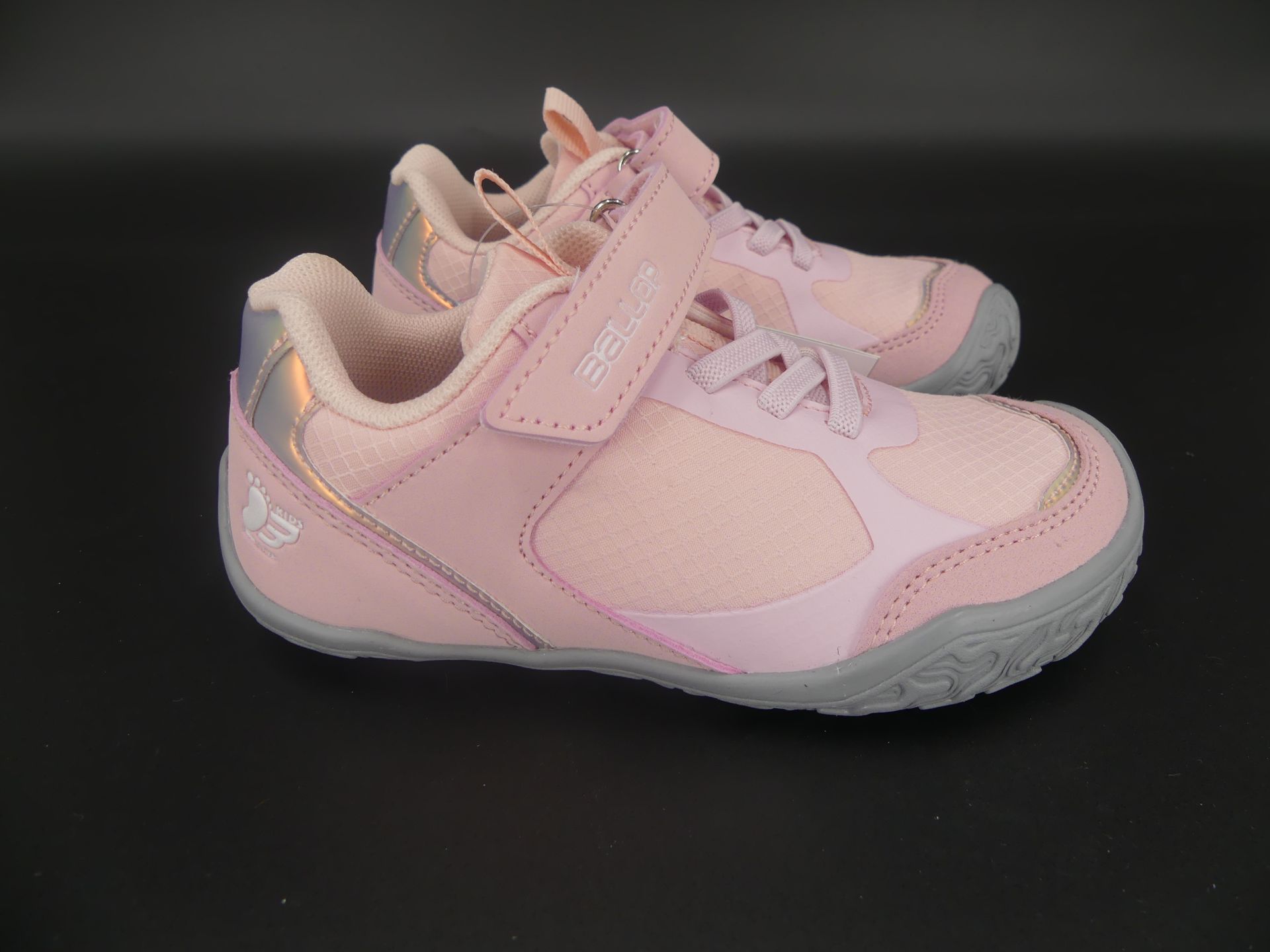 Ballop Evoluti Rosa Barfußschuhe Kinder Sport für Mädchen mit Klett und nicht abfärbender Sohle